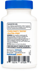 Nutricost Tudca supplement facts panel for transparent nutrition information.