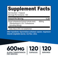 Nutricost Turkesterone capsules close-up showing convenient daily capsule form