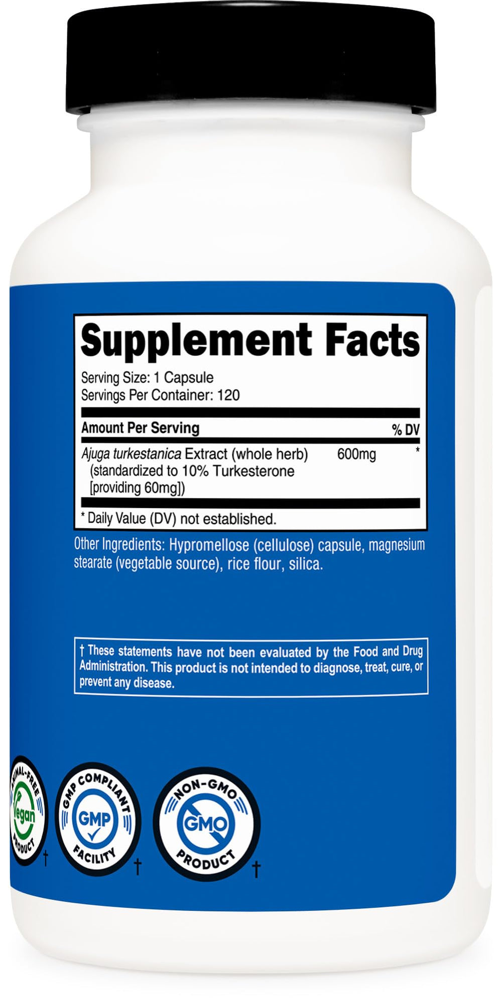 Nutricost Turkesterone packaging with independent lab testing badge for transparency