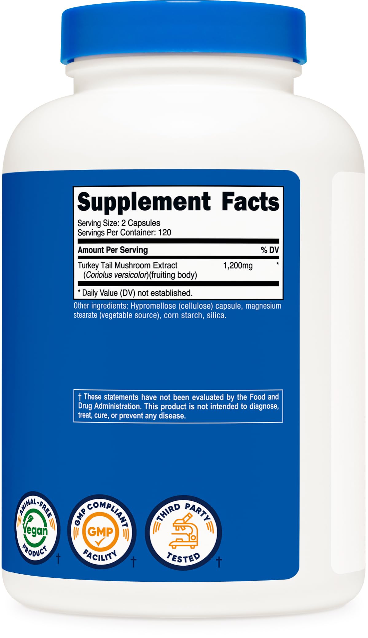 Nutricost Turkey Tail capsules shown for daily use in a routine.