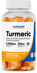 Nutricost Turmeric Gummies bottle full view showing convenient daily supplement