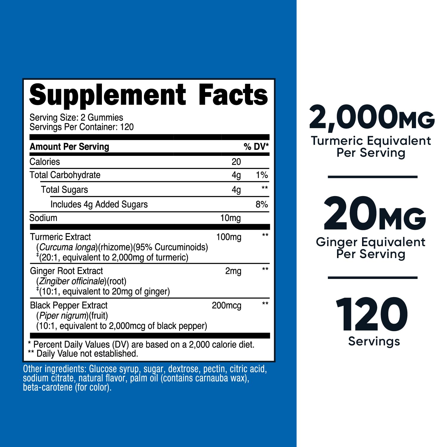 Nutricost Turmeric Gummies Citrus bottle back with ingredient details