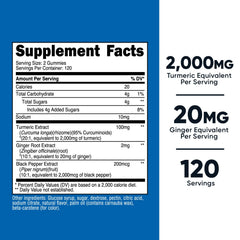 Nutricost Turmeric Gummies Citrus bottle back with ingredient details