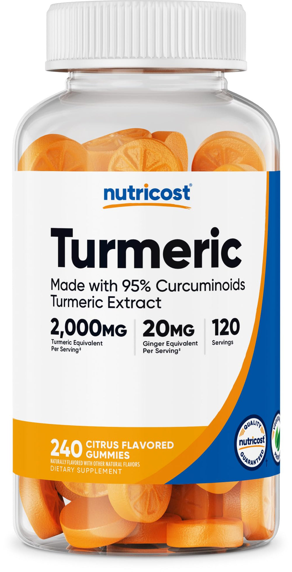 Nutricost Turmeric Gummies Citrus bottle front for daily wellness
