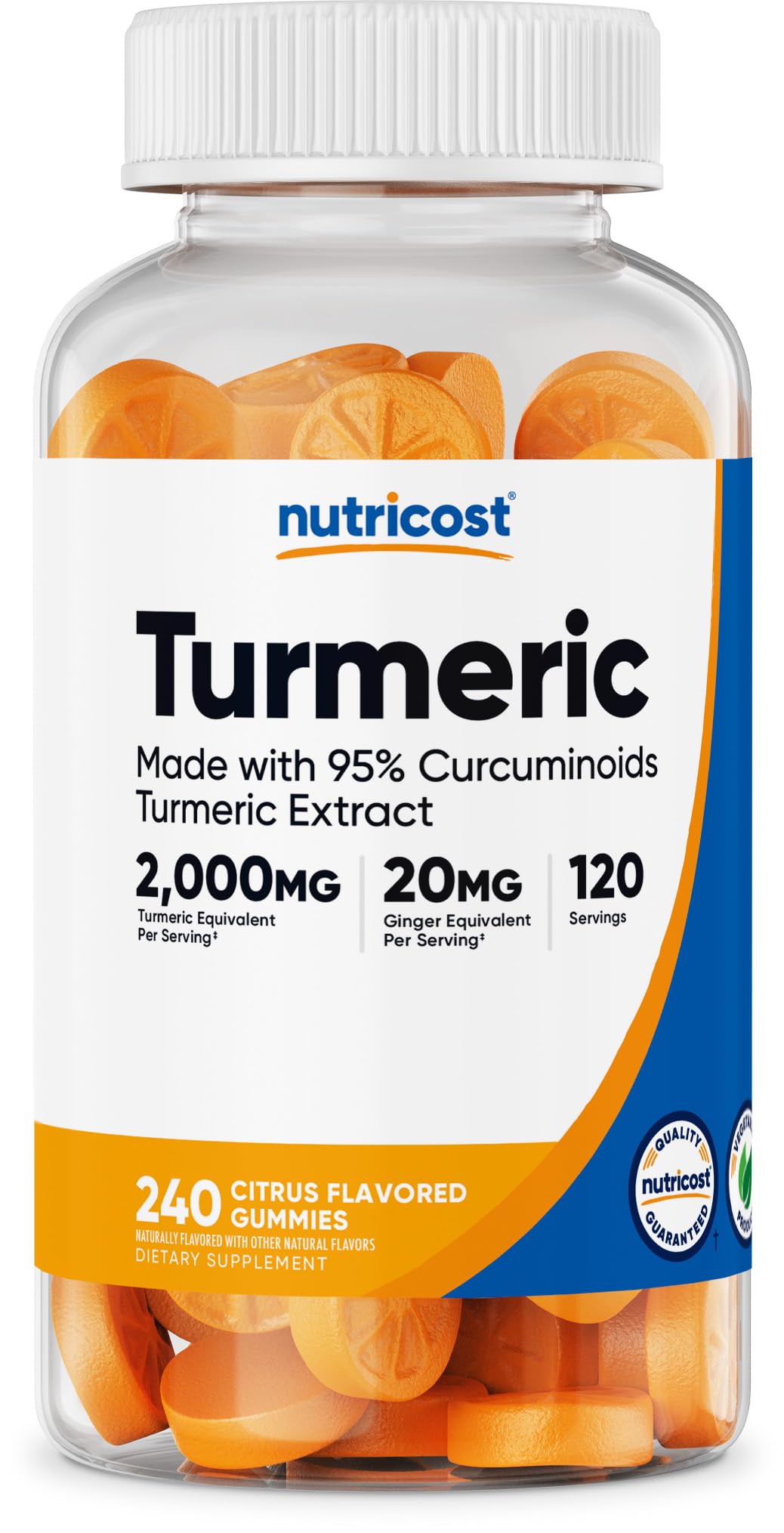 Nutricost Turmeric Gummies Citrus bottle front for daily wellness