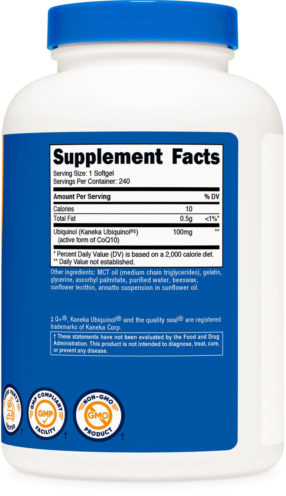 Nutricost Ubiquinol Softgels in hand for daily wellness routine