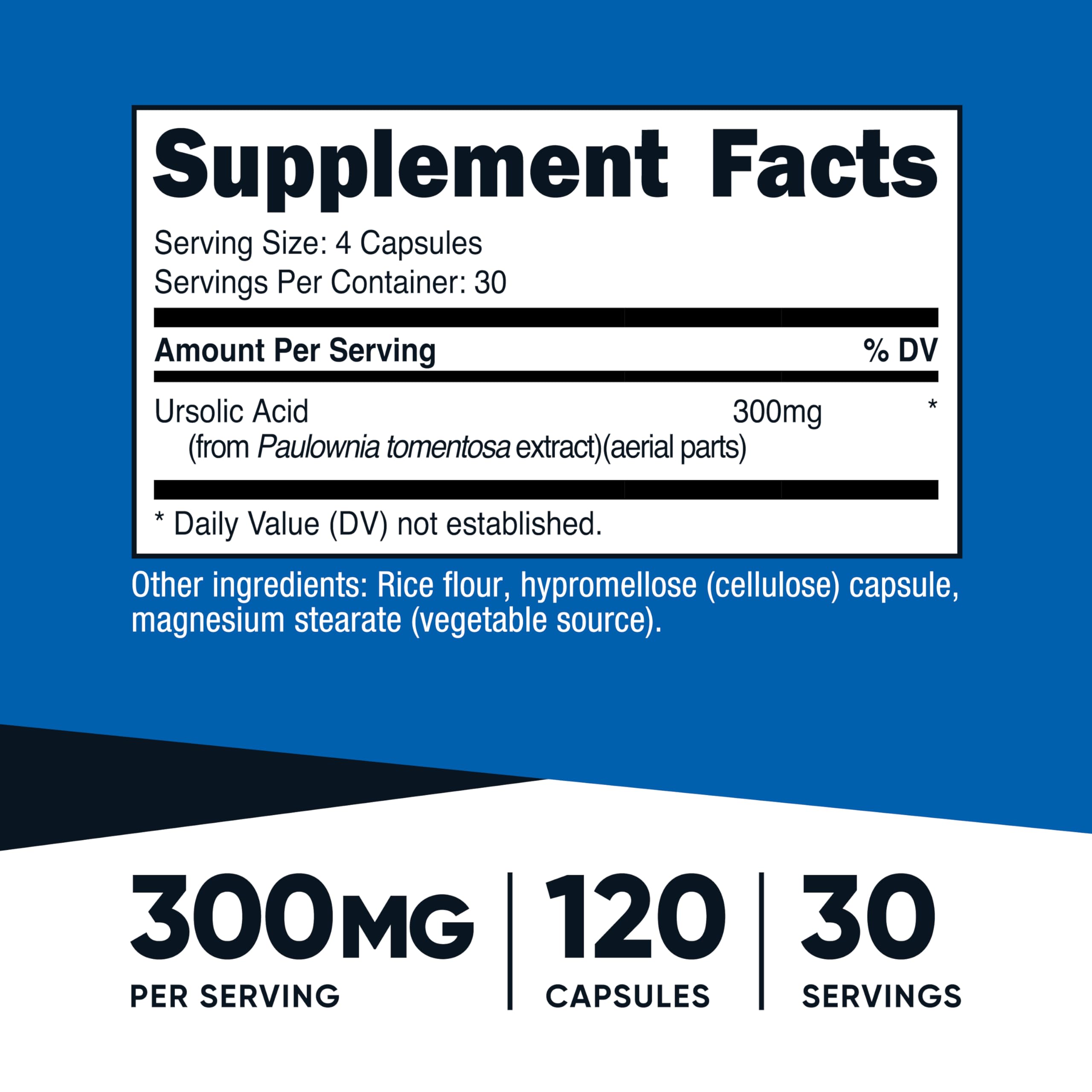 Nutricost Ursolic Acid capsules closeup highlighting vegetarian capsules for daily use