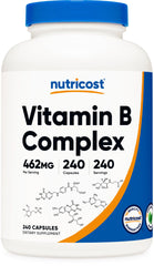 Nutricost Vitamin B Complex 462mg bottle ready for daily energy support.