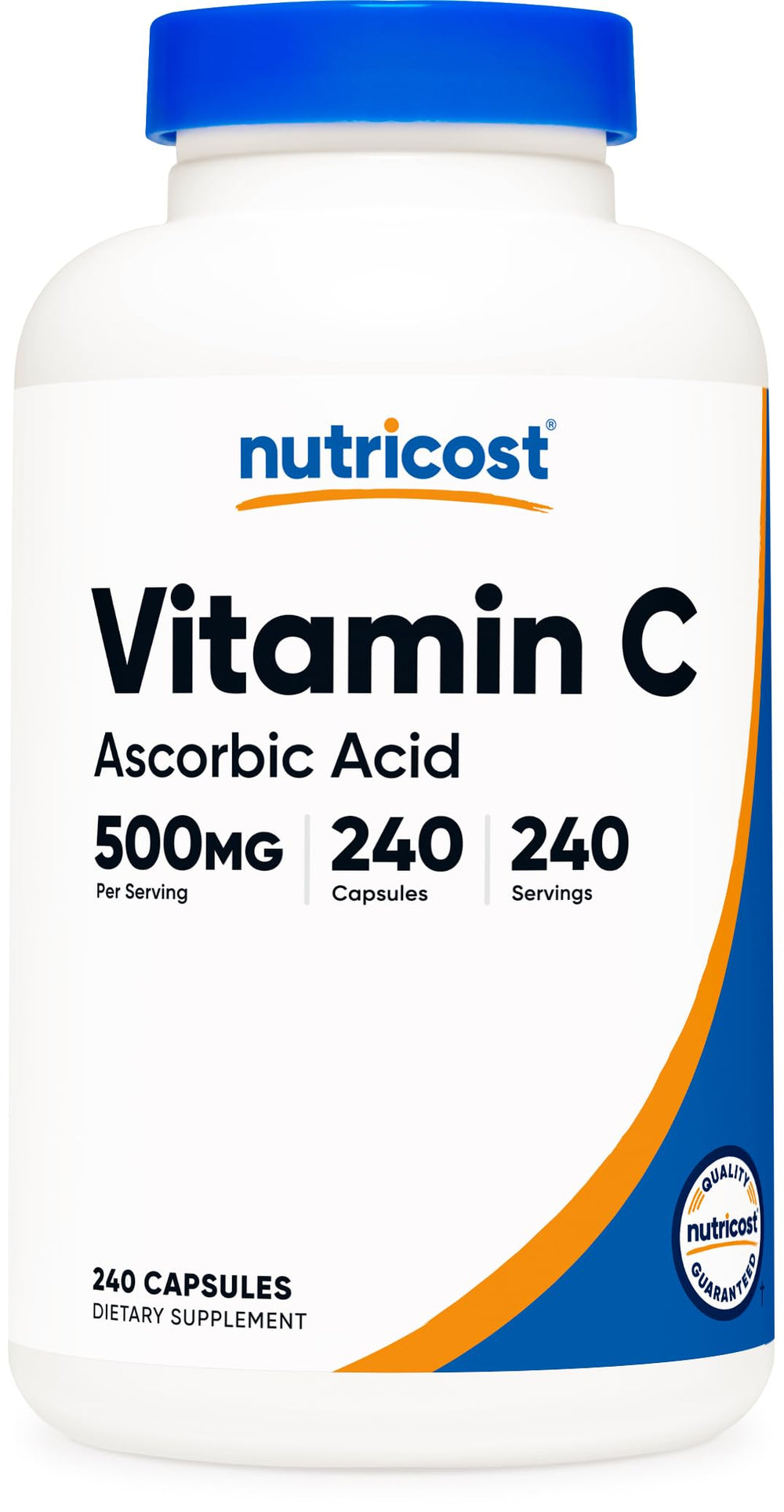 Nutricost Vitamin C 500mg bottle-front view for daily wellness routine