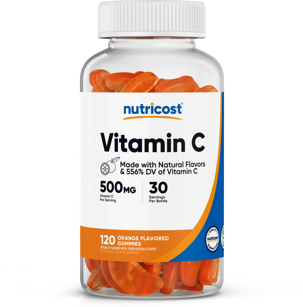 Nutricost Vitamin C Gummies bottle showing 120 gummies for daily use