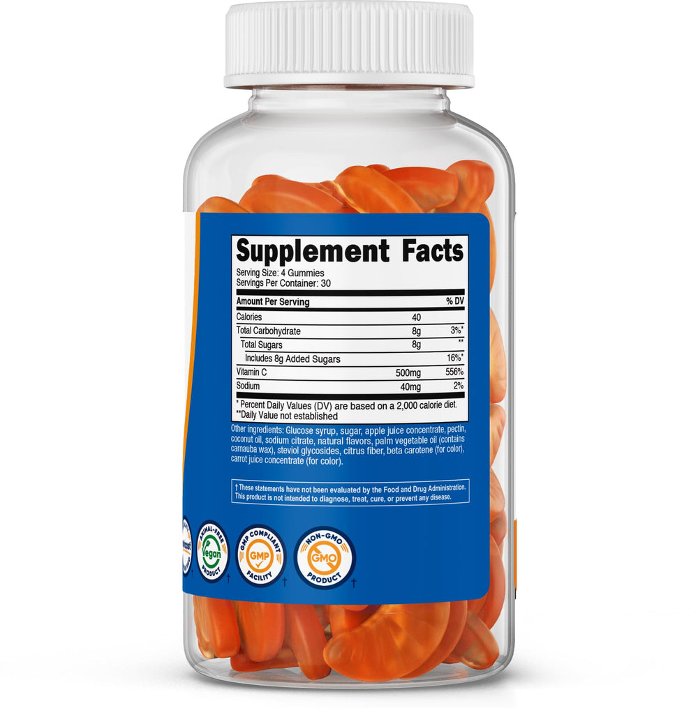 Nutricost Vitamin C Gummies seal indicating NSF GMP FDA manufacturing standards