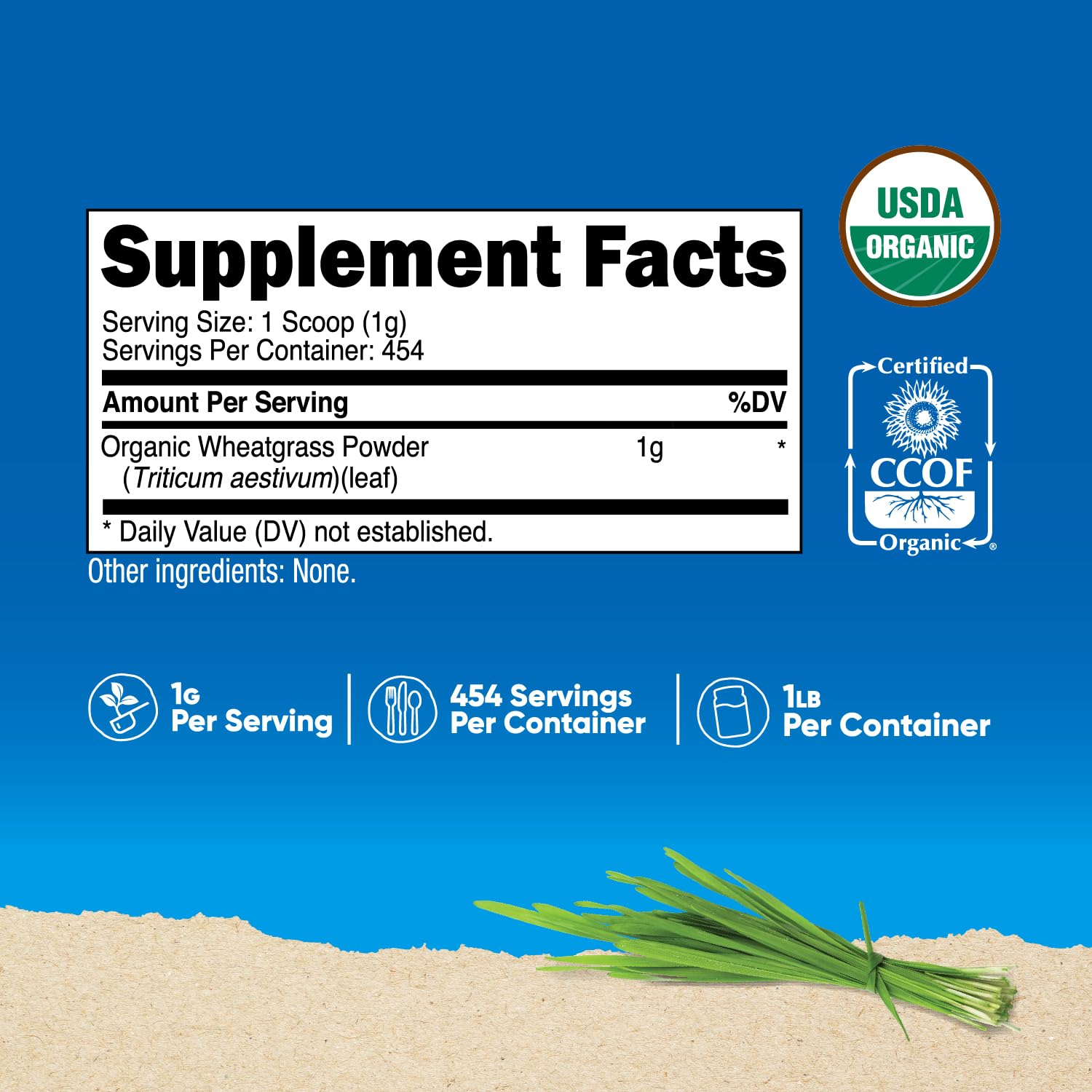 Nutricost Wheatgrass powder scoop for easy daily servings