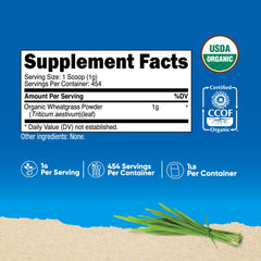 Nutricost Wheatgrass powder scoop for easy daily servings
