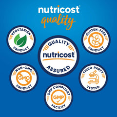 Nutricost whey ingredients non-GMO label close-up.