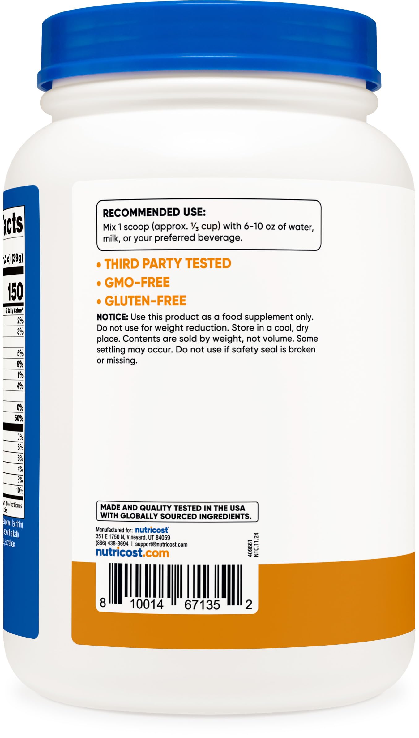 Nutricost Whey Protein Isolate shake ready for post-workout recovery.