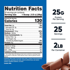Nutricost whey chocolate label highlights gluten-free and non-GMO quality.