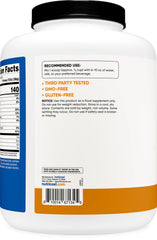 Nutricost protein powder bottle and label highlighting gluten free and non-GMO.