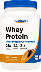 Nutricost Whey Protein Concentrate bottle with chocolate peanut butter flavor for post-workout fueling