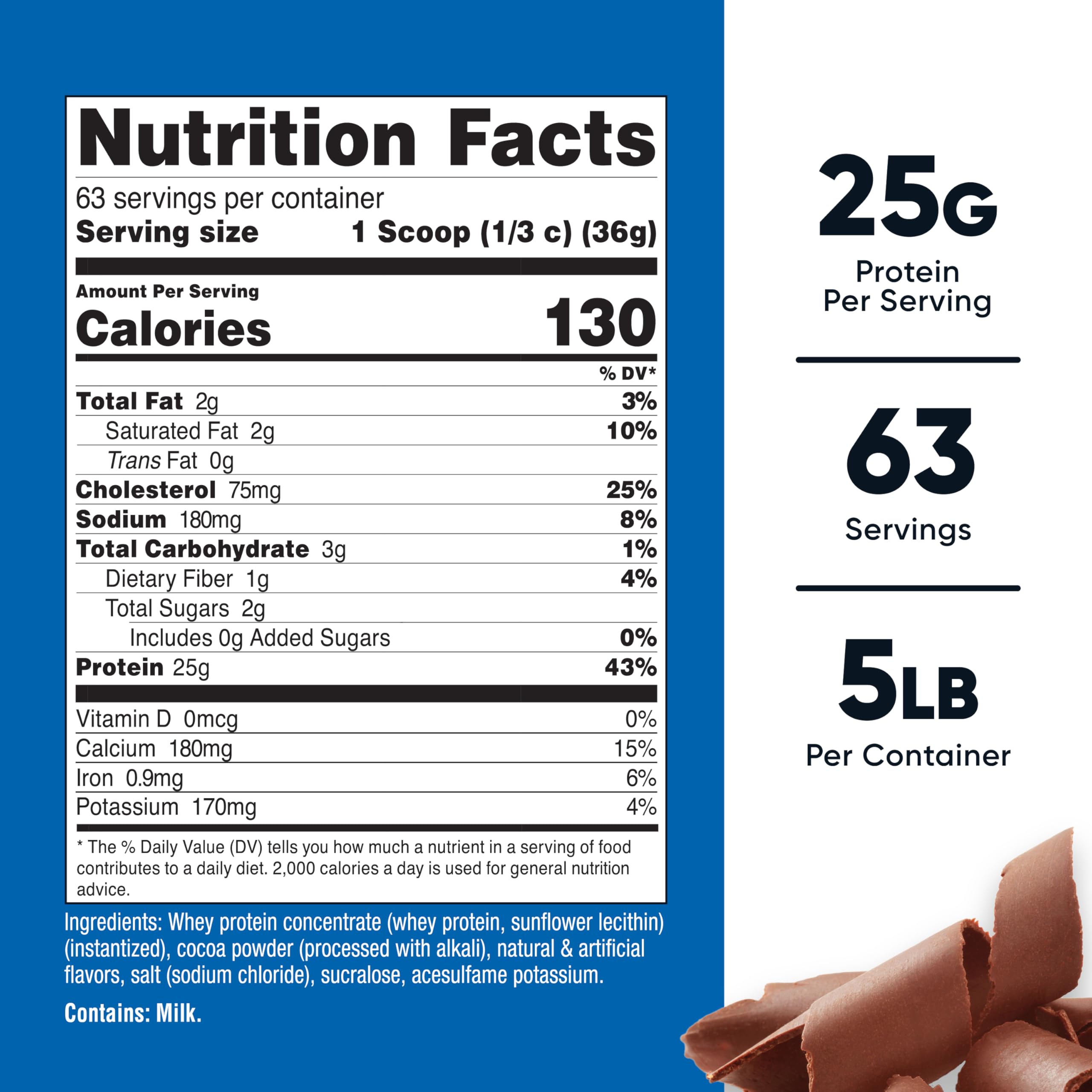 Nutricost chocolate whey protein bottle on kitchen counter ideal for morning shakes