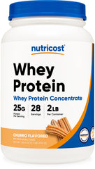 Nutricost Whey Protein Concentrate churro bottle shows post workout flavor potential