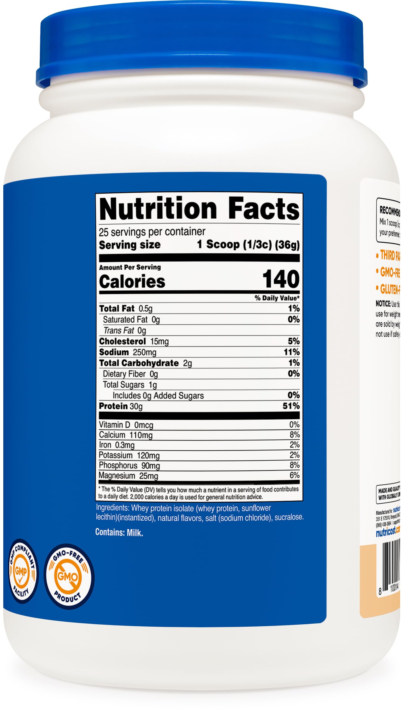 Nutricost cake batter protein bottle ready for workouts