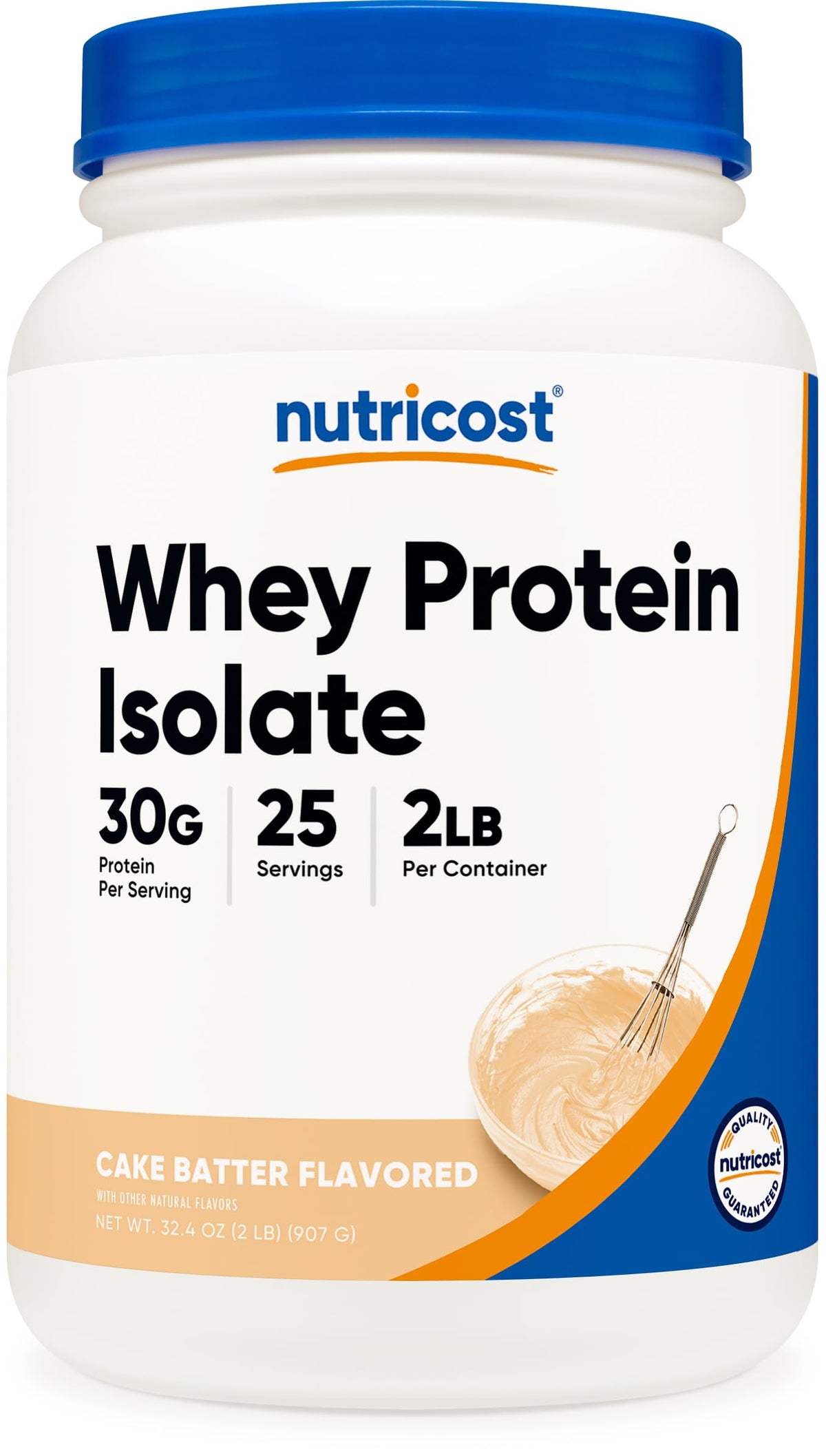 Nutricost Whey Protein Isolate Cake Batter powder for smooth shakes