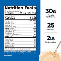 Nutricost Whey Protein Isolate Cake Batter scoop for easy 30 g serving