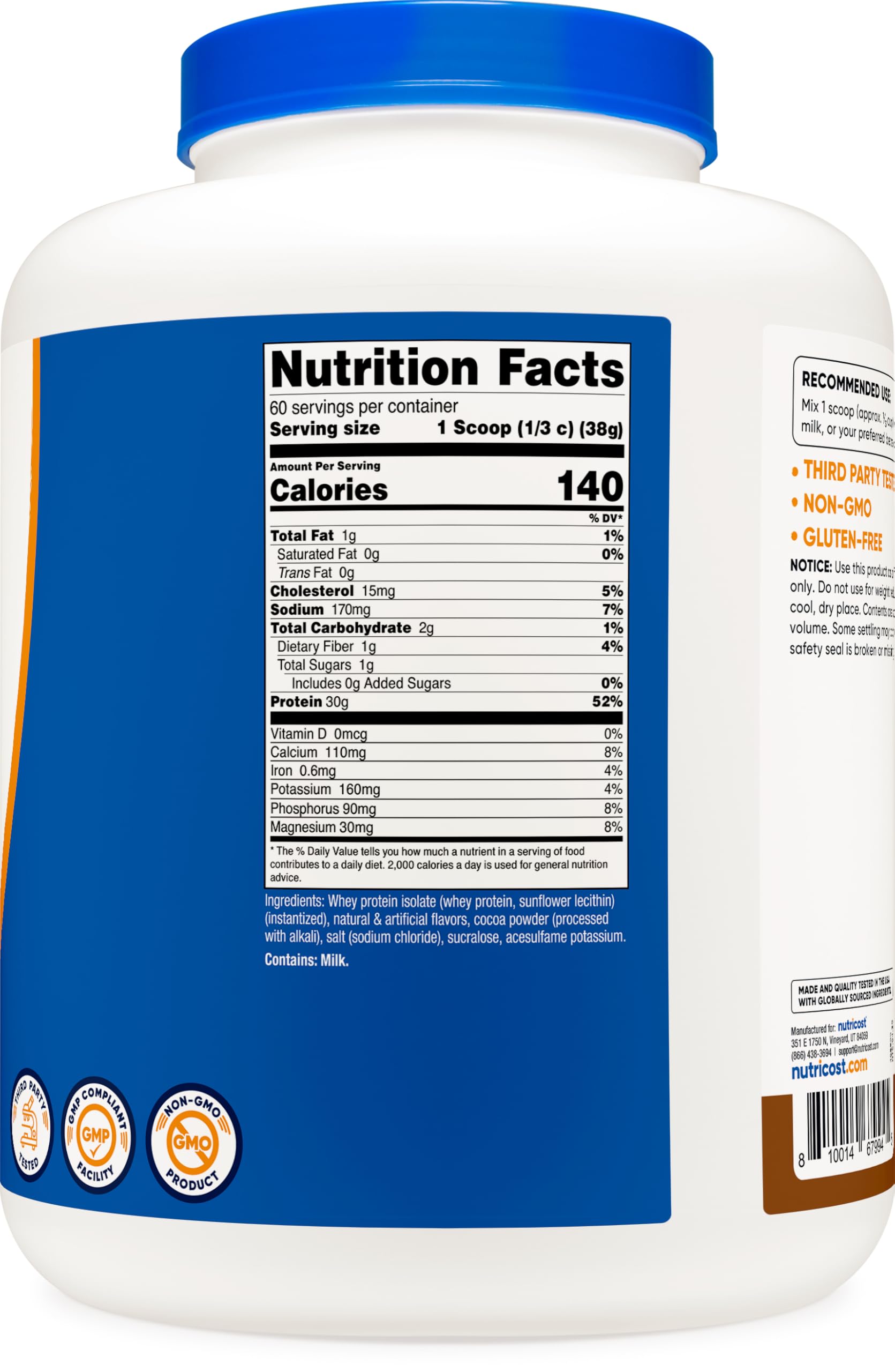 Nutricost Whey Protein Isolate Mocha package stack suggesting bulk value.