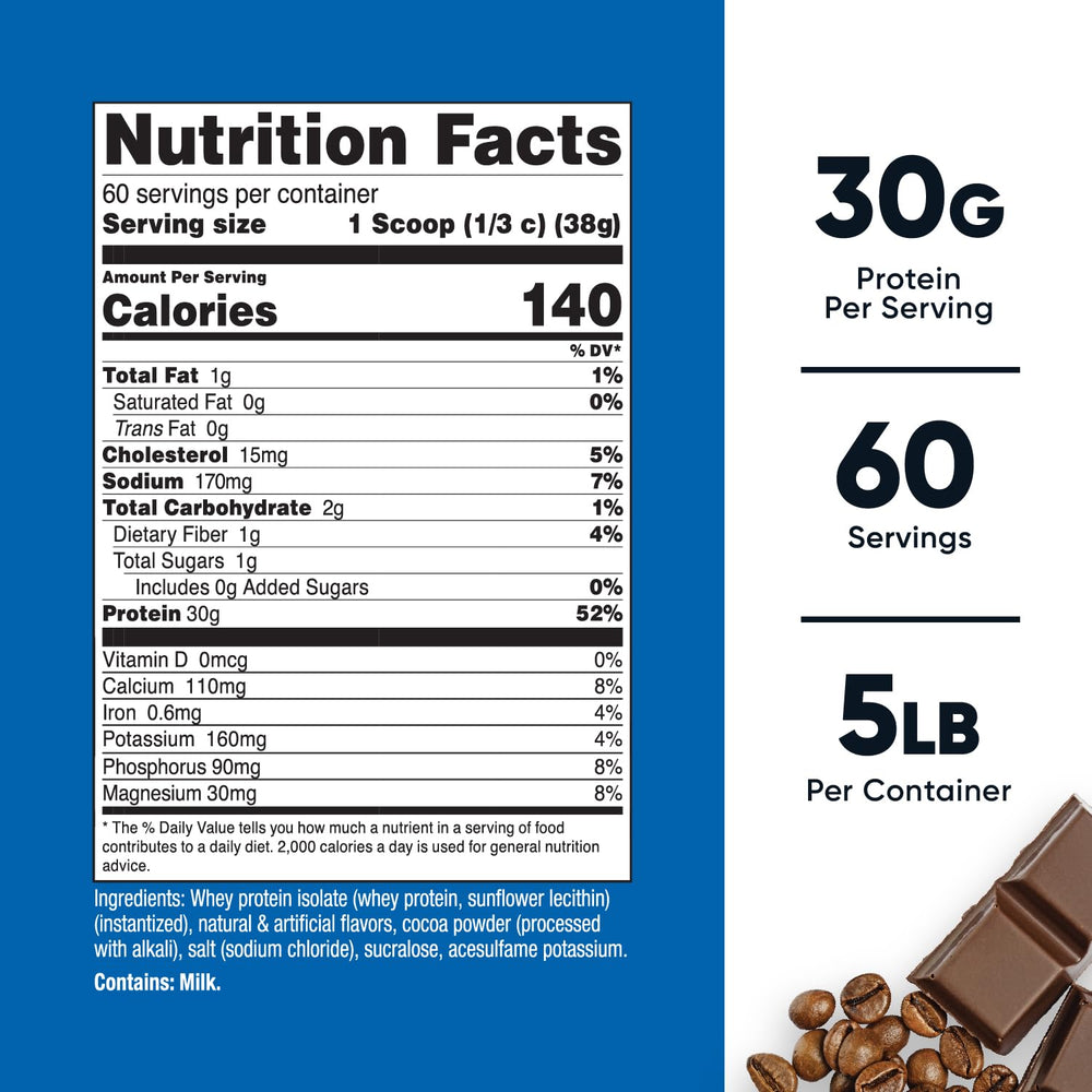 Nutricost Whey Protein Isolate Mocha scoop for precise serving portions.