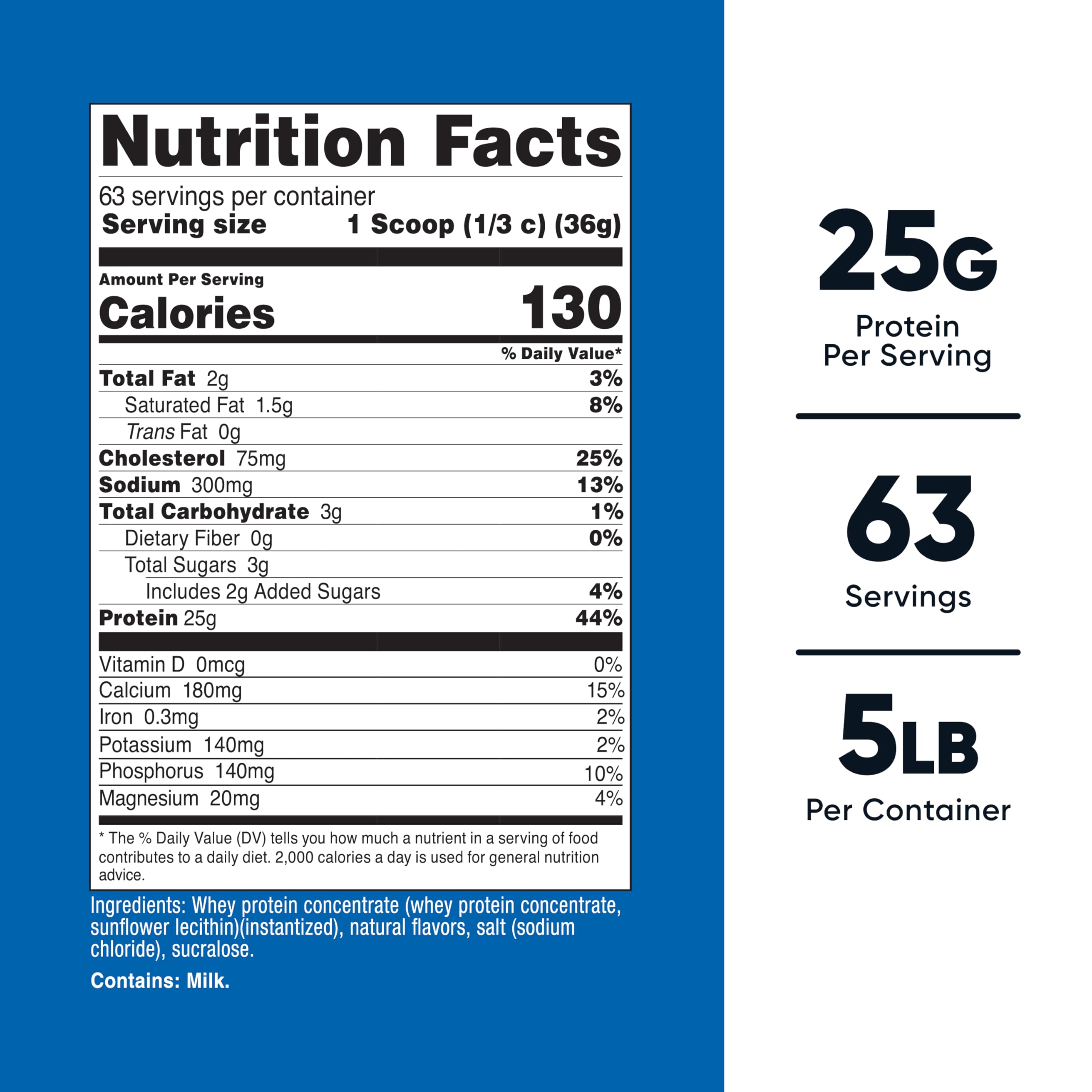Nutricost vanilla whey protein label highlighting non-GMO and gluten-free features
