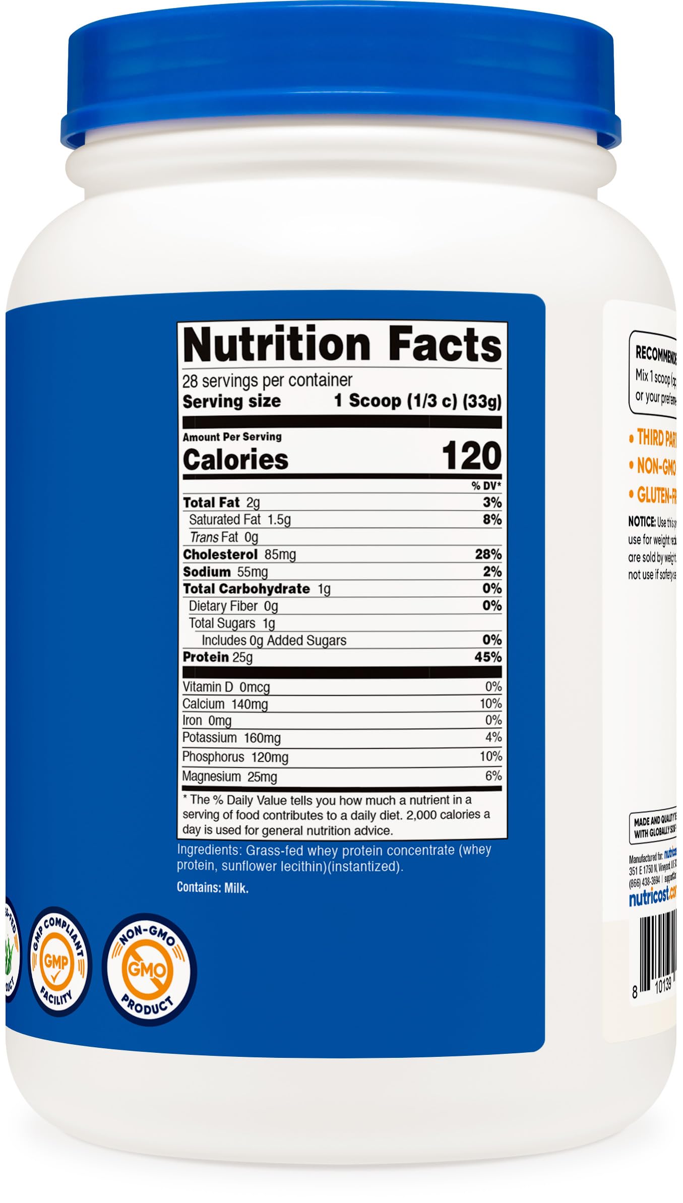 Nutricost protein tub with serving scoop inviting quick shakes