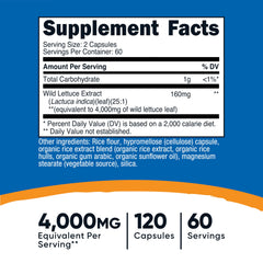 Nutricost Wild Lettuce Extract capsules close-up highlighting high potency