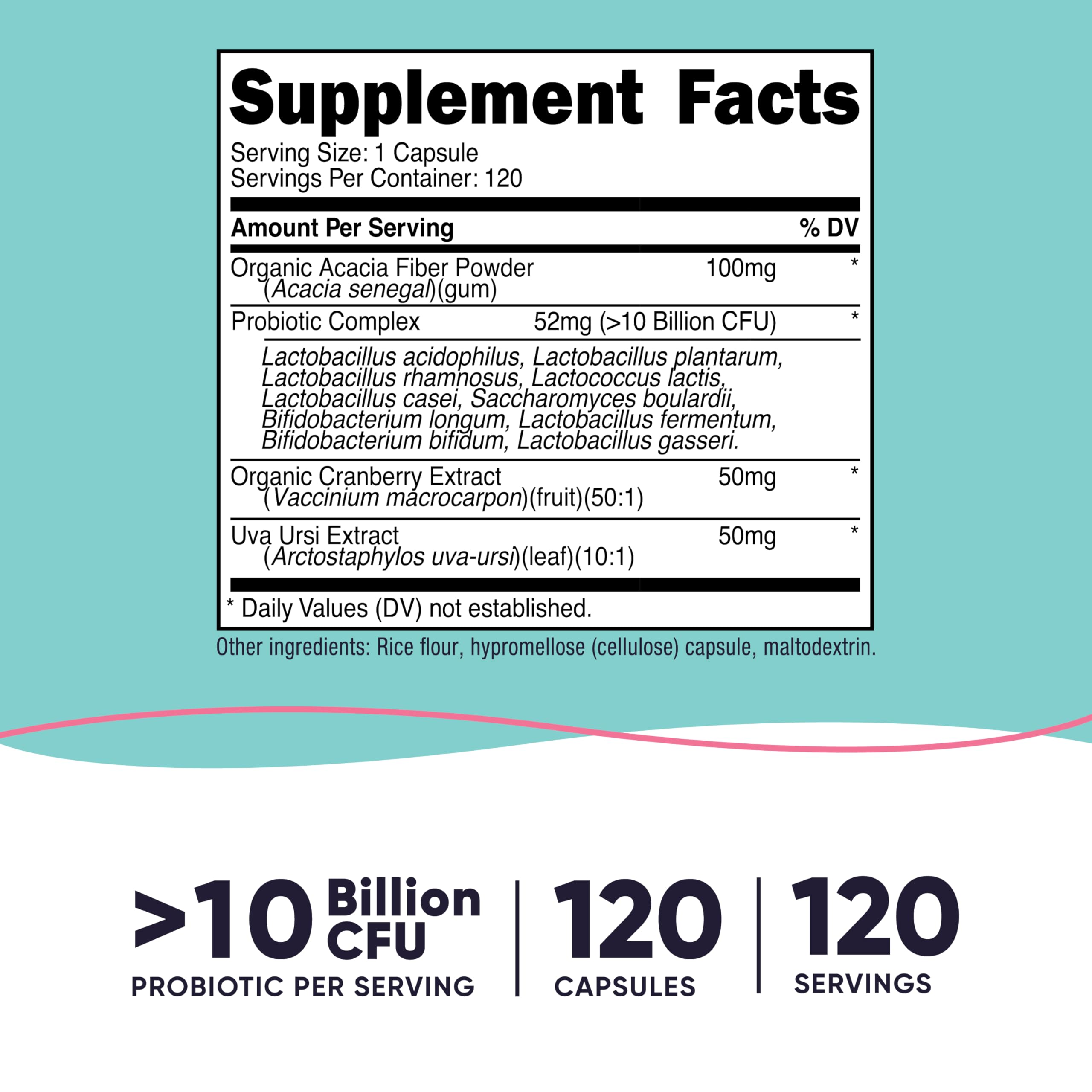 Nutricost Women Probiotic bottle side view showing quality ingredients.
