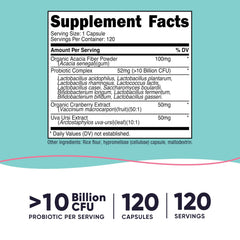 Nutricost Women Probiotic bottle side view showing quality ingredients.