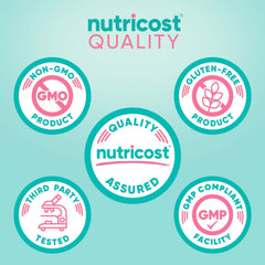 Nutricost Probiotic capsules close-up emphasizes daily dose convenience.