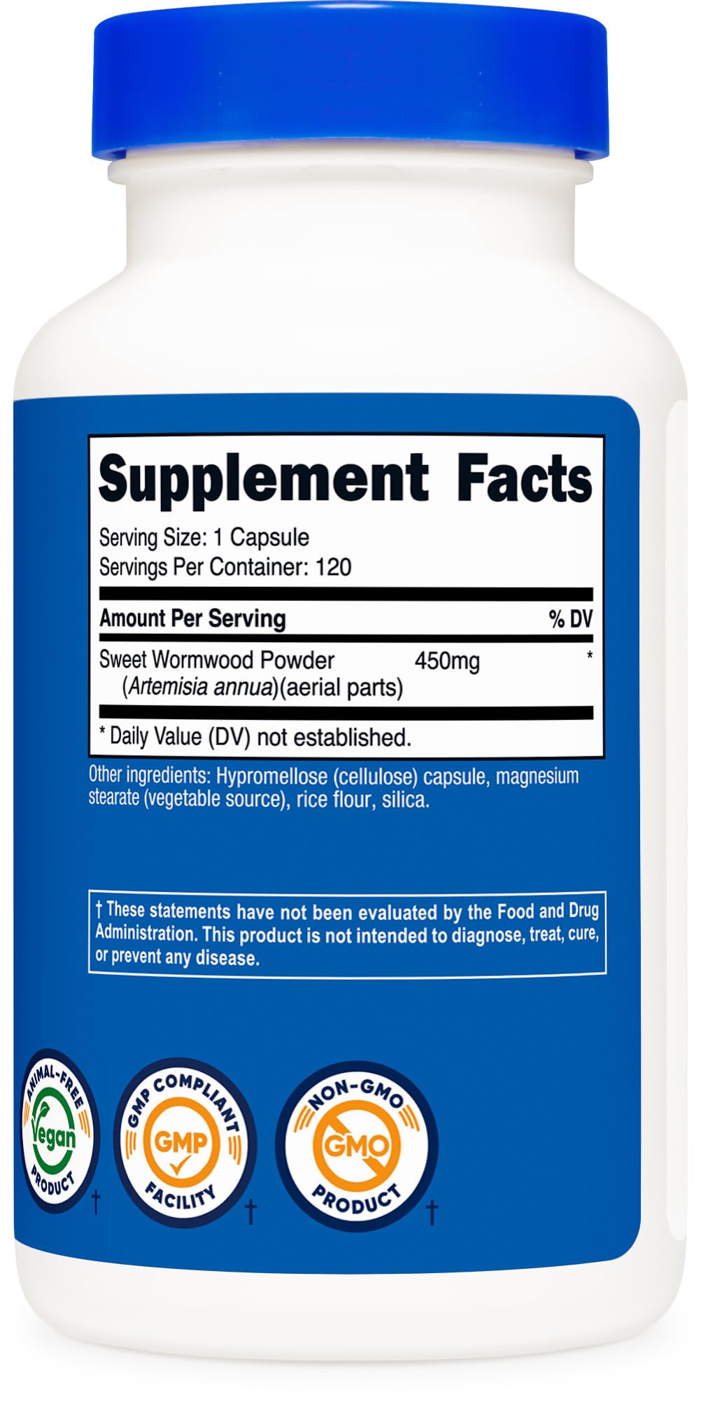 Nutricost Wormwood capsules produced in an FDA-registered facility for trusted manufacturing