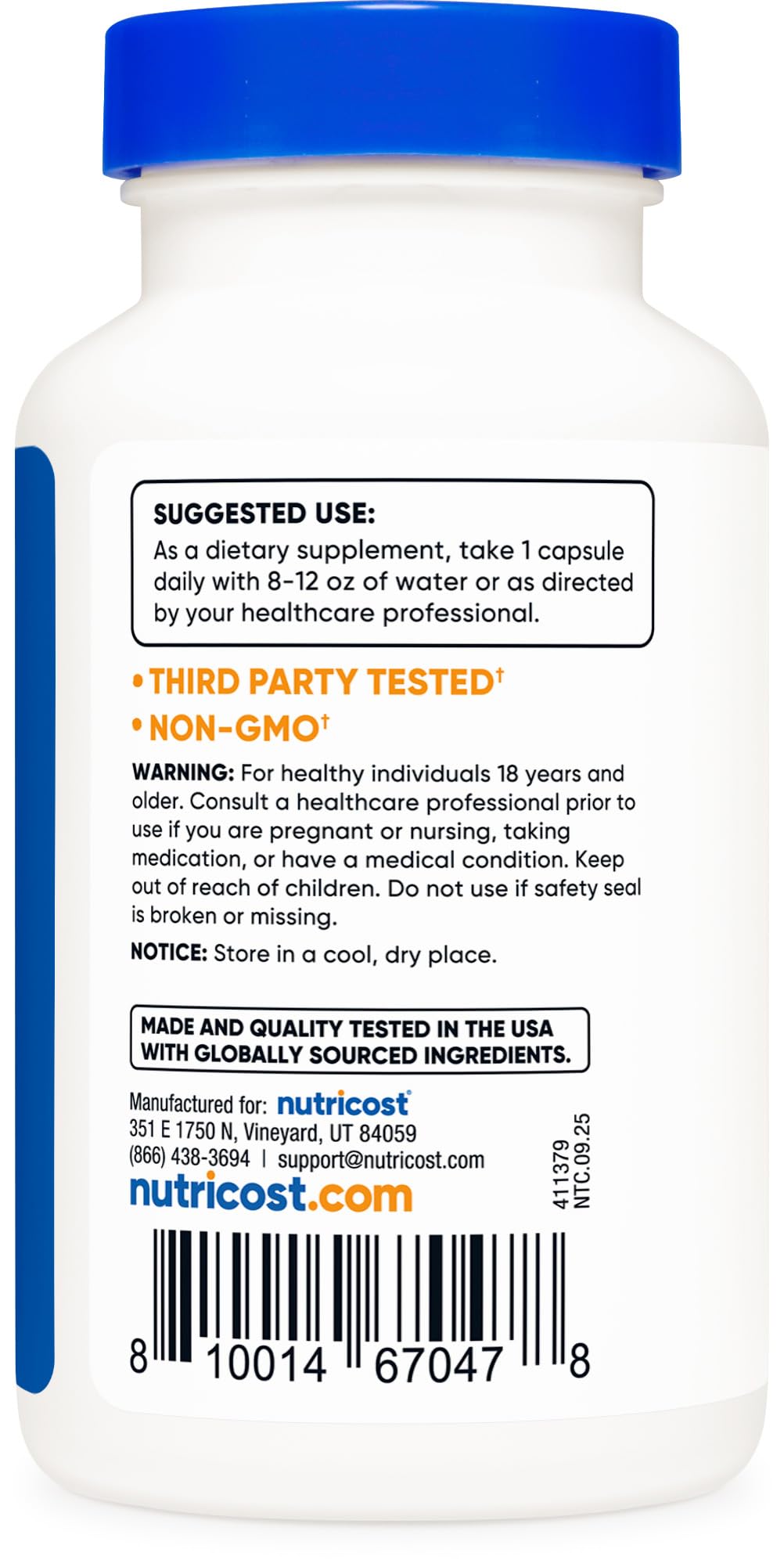 Nutricost Wormwood capsules third-party tested for quality assurance