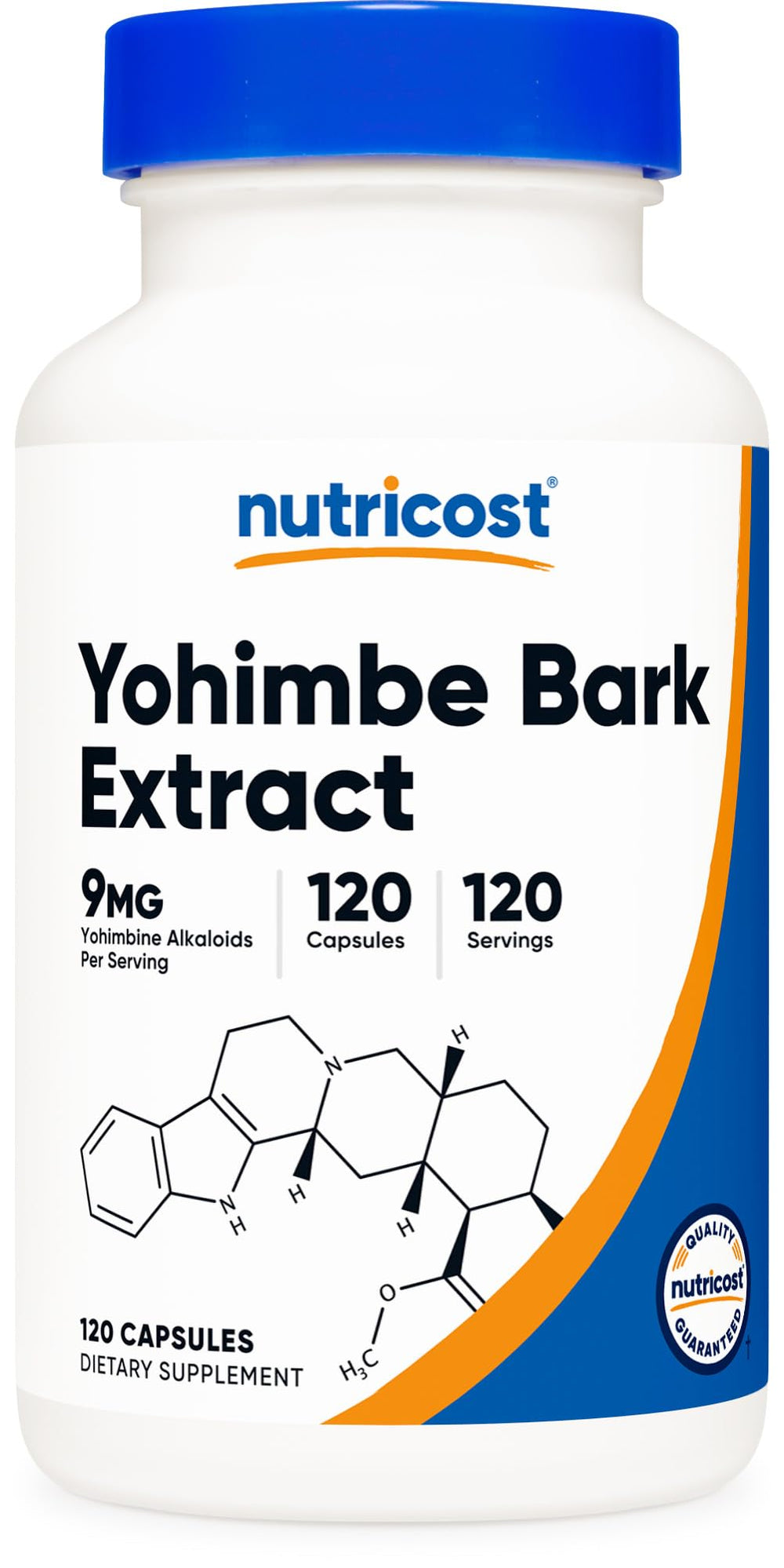 Nutricost Yohimbe bottle cap close-up with freshness seal.