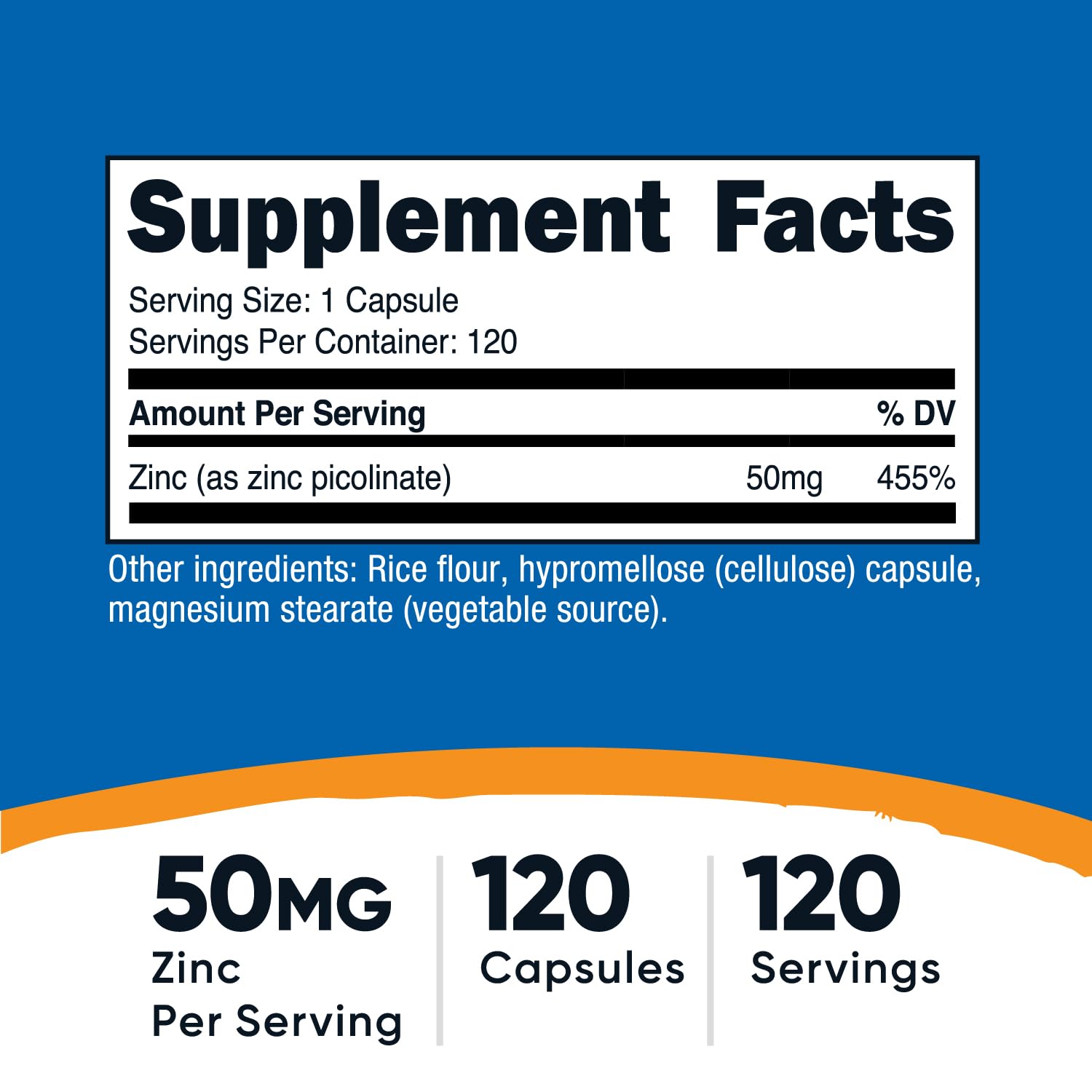 Nutricost zinc picolinate label close-up showing ingredients