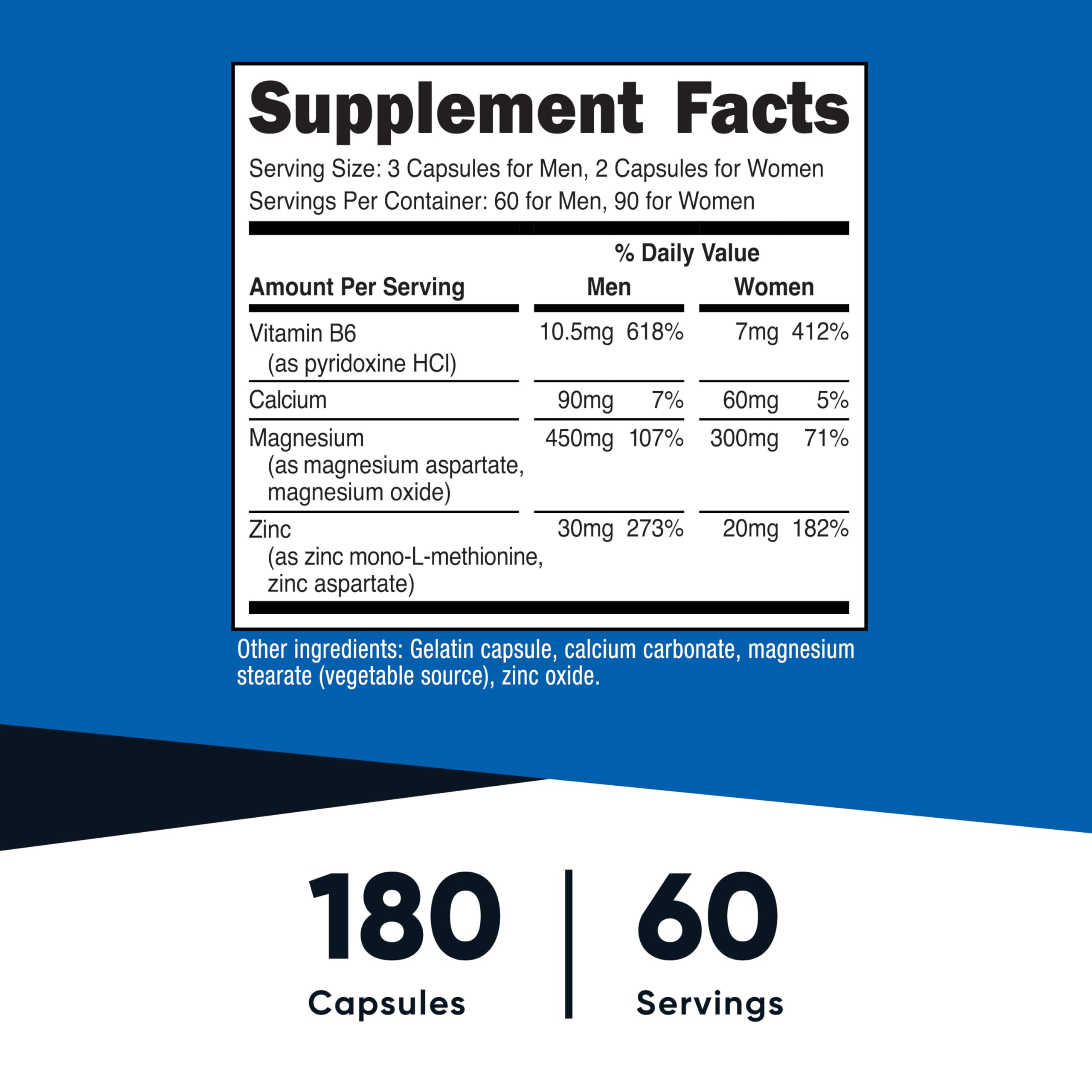 Nutricost ZMA capsules close-up highlighting easy-to-swallow form.
