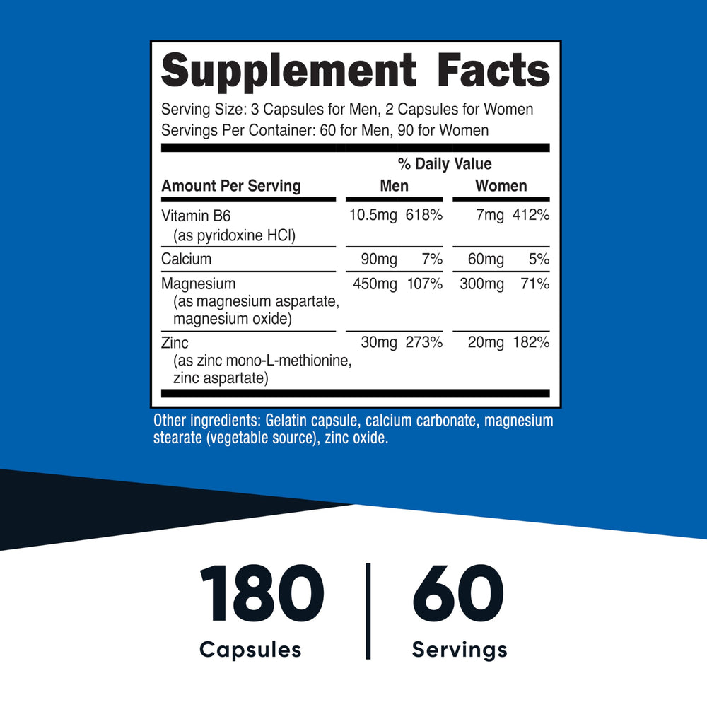 Nutricost ZMA capsules close-up highlighting easy-to-swallow form.