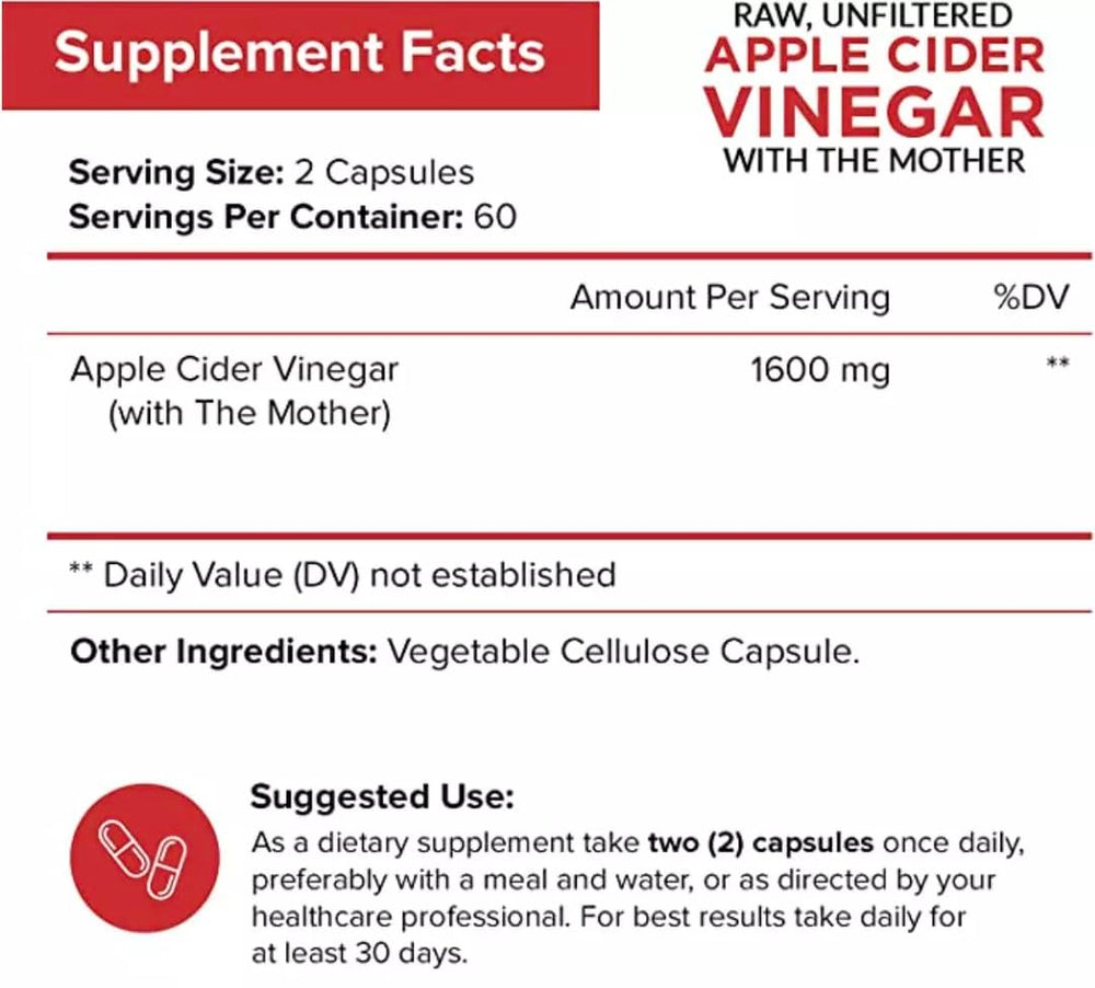 NutriFlair ACV capsules pack, convenient vegan pills for digestion support and weight management.