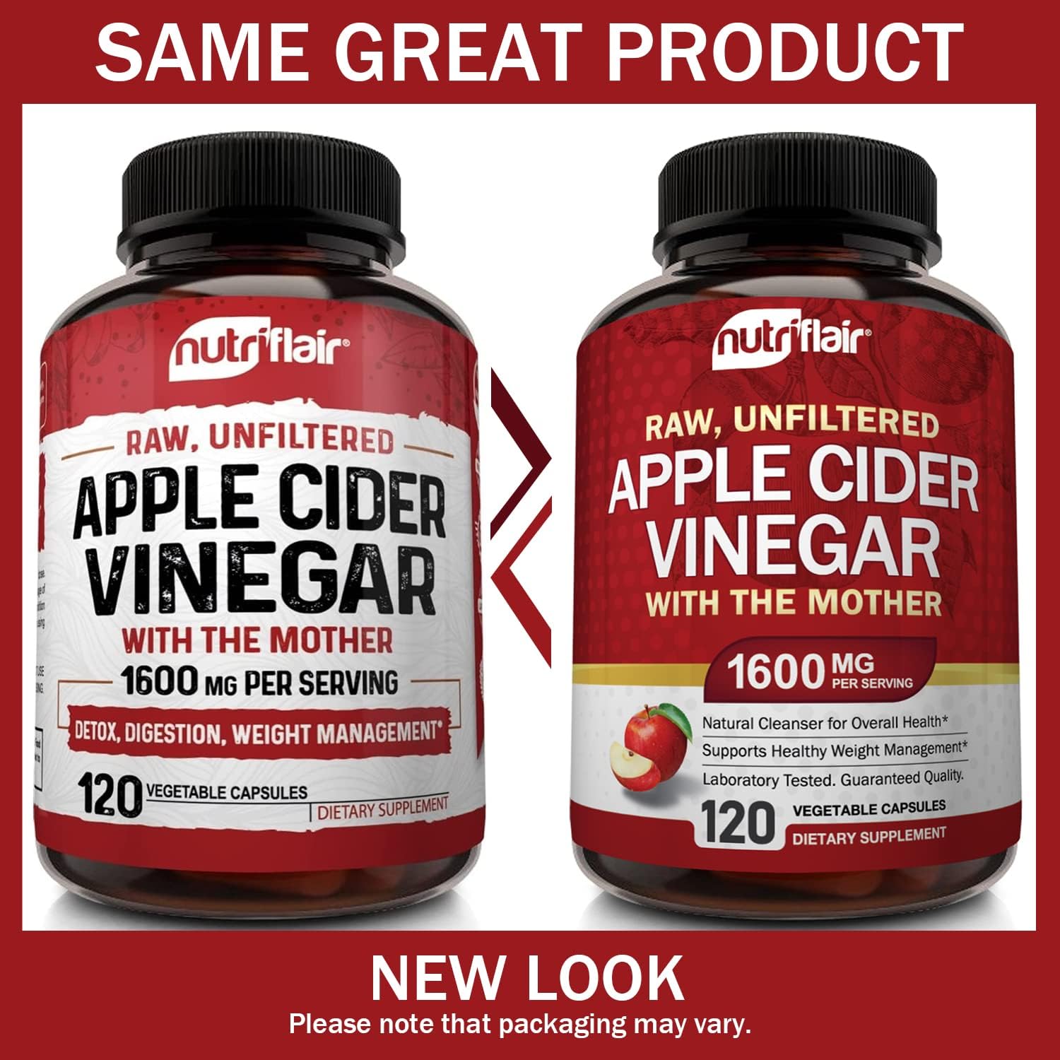 NutriFlair ACV capsules The Mother close-up highlights fermentation and natural potency.