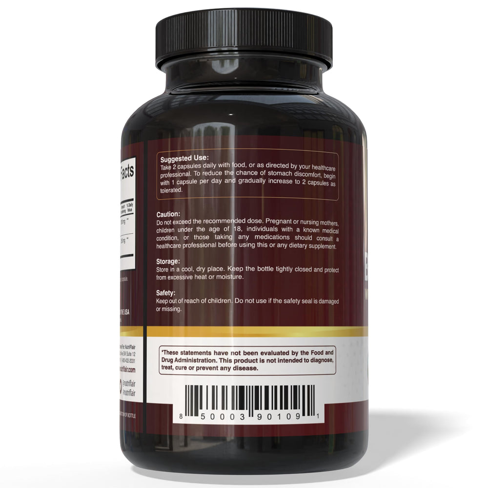 NutriFlair third-party testing stamp signals purity and potency.