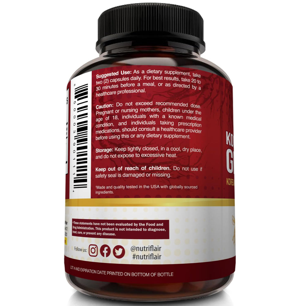 NutriFlair Korean Red Panax Ginseng daily-dose capsule set