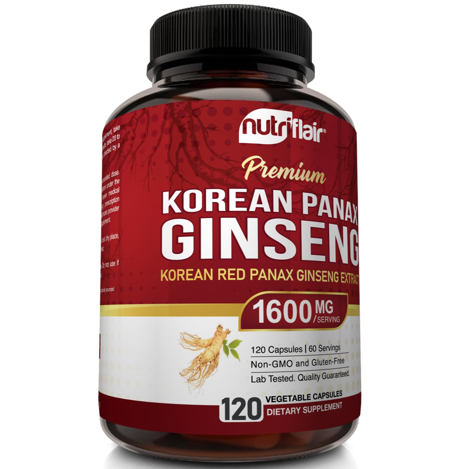 NutriFlair Korean Red Panax Ginseng vegan ingredients close-up