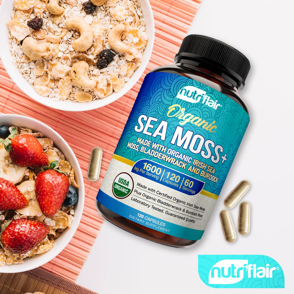 NutriFlair vegan-friendly supplement bottle emphasizing allergen-free wellness options.