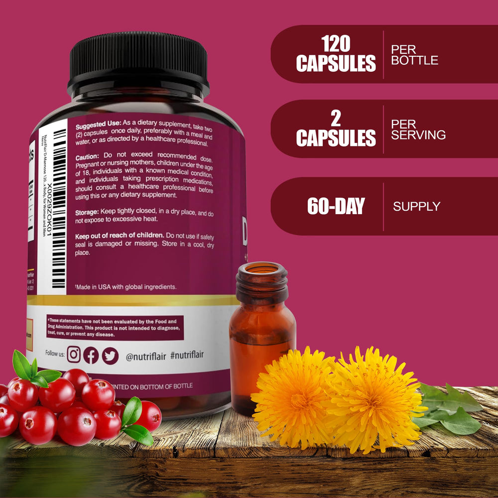 NutriFlair cranberry powder ingredient highlights natural fruit source.