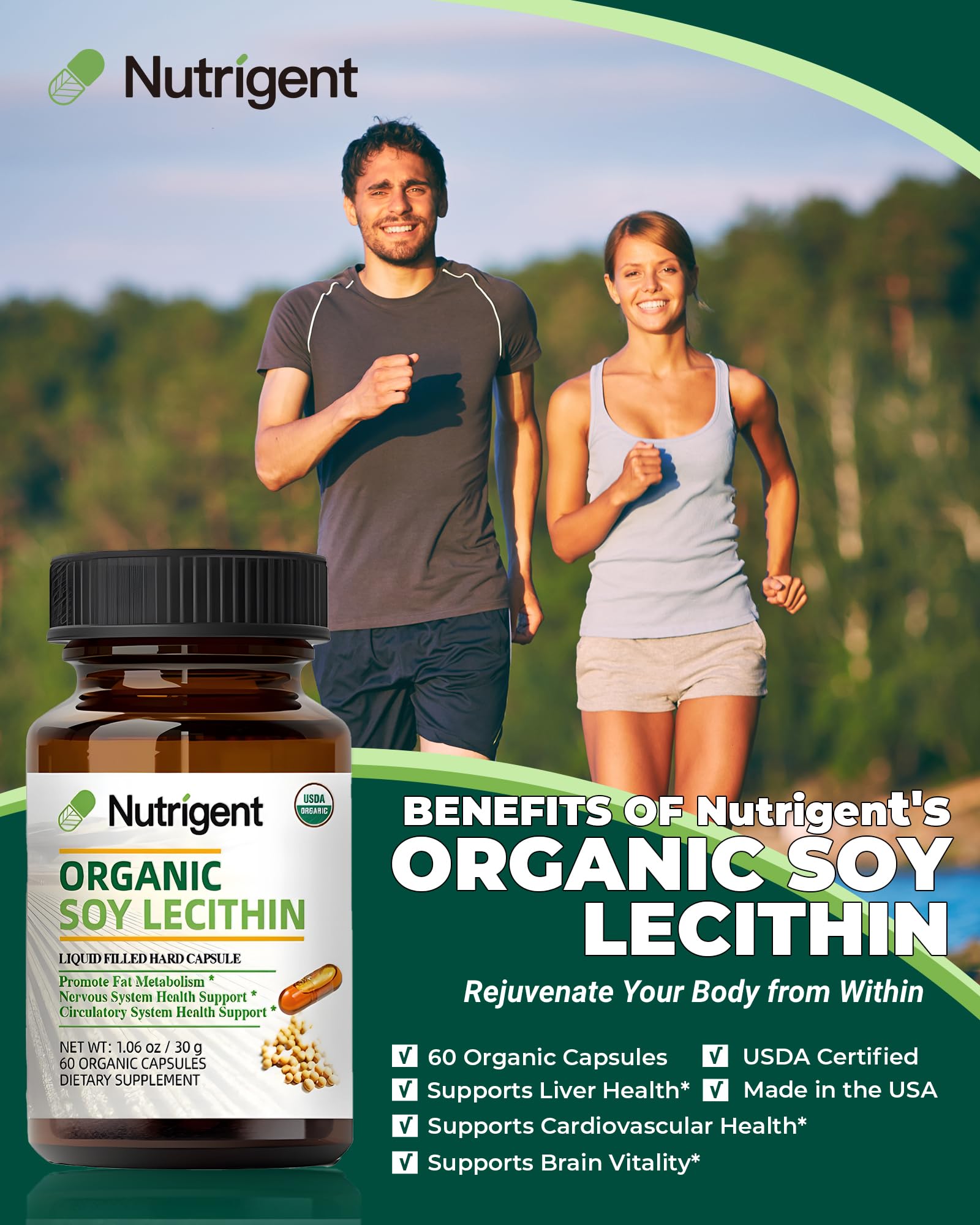 Nutrigent brain health illustration emphasizes potential cognitive support alongside healthy membranes.