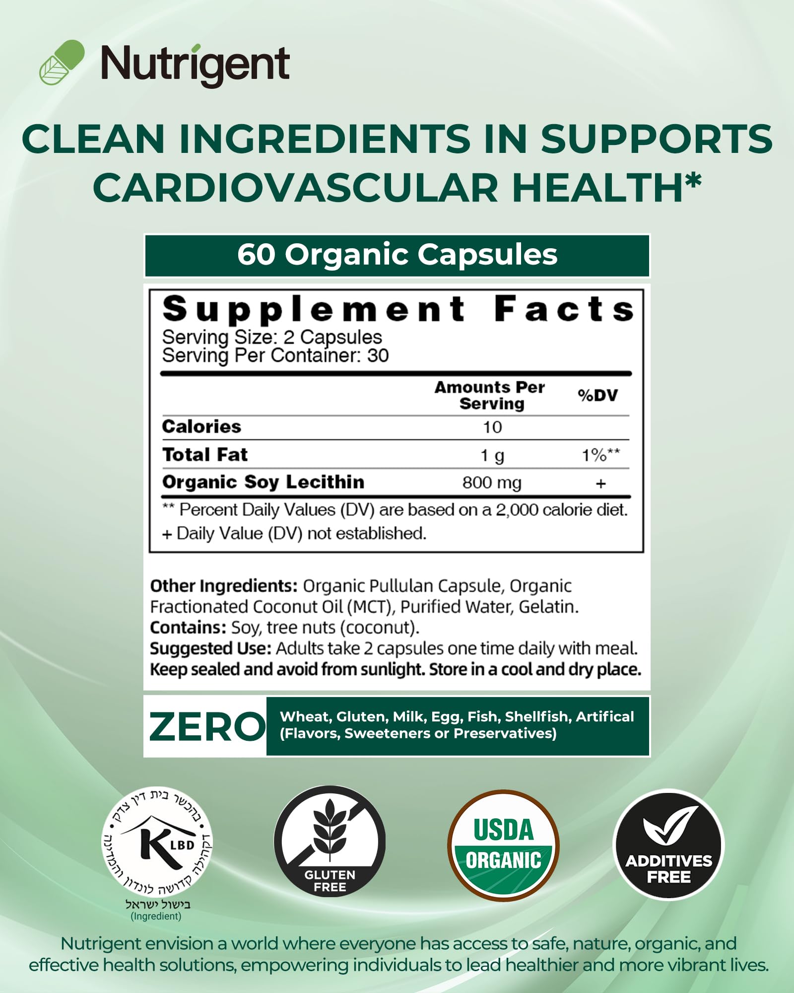 Nutrigent usda organic certification seal image communicates trusted organic credentials.